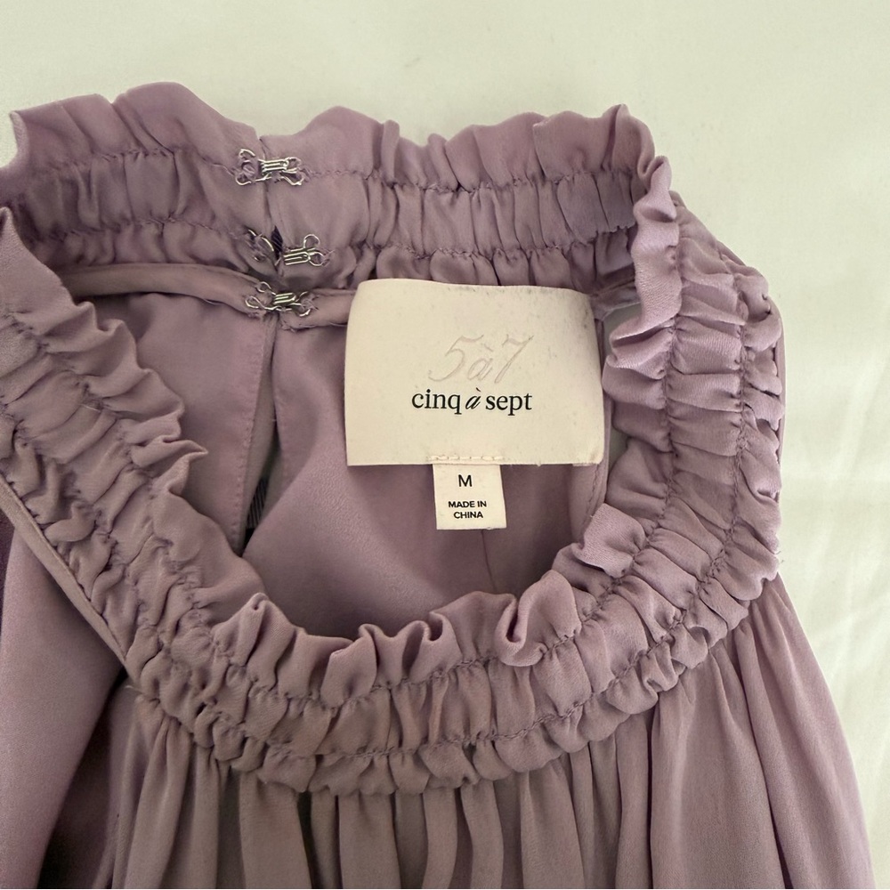 Cinq à Sept Lilac Ruffle Detail Blouse - Picture 3 of 4
